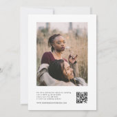 秋ワイルドフラワーボタニカルモノグラムQRコード結婚ズ 招待状 (裏面)