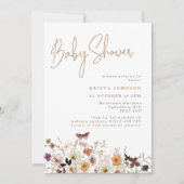秋ワイルドフラワーボホベイビーシャワー 招待状 (正面)