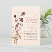 秋ワイルドフラワーボホーガーデンフローラブライダルシャワー 招待状 (スタンド正面)