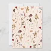 秋ワイルドフラワーボホーガーデンフローラブライダルシャワー 招待状 (裏面)