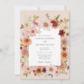 秋ワイルドフラワーボホ結婚ズ 招待状 (正面)