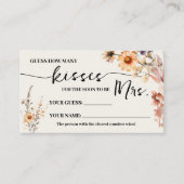 秋ワイルドフラワーミセス・ゲームカードのキス数 プレイスカード (正面)