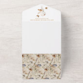 秋ワイルドフラワーミニマルエレガントリストベビーシャワー オールインワン招待状 (外側)