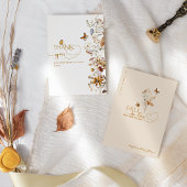 秋ワイルドフラワーミニマルエレガントリストベビーシャワー サンキューカード