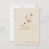 秋ワイルドフラワーミニマルエレガントリストベビーシャワー サンキューカード (裏面)