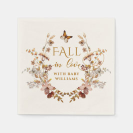 秋ワイルドフラワーミニマルエレガントリストベビーシャワー スタンダードカクテルナプキン