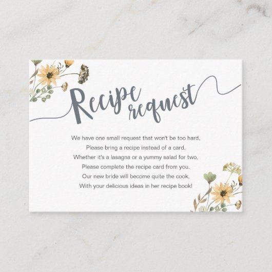 秋ワイルドフラワーメイソンジャールレシピリクエスト エンクロージャーカード (正面)