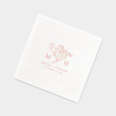 秋ワイルドフラワーモノグラムフォイル押しナプキン 箔ナプキン (左)