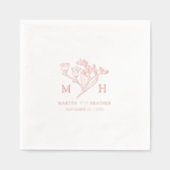 秋ワイルドフラワーモノグラムフォイル押しナプキン 箔ナプキン (正面)