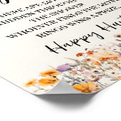 秋ワイルドフラワーリングや輪狩りシャワーゲームサイン ポスター (角)