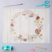 秋ワイルドフラワーリースバタフライパンパスデクページ 薄葉紙 (クラフト)