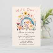 秋ワイルドフラワーワイルドワンファースト誕生日招待状 招待状 (スタンド正面)