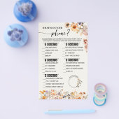 秋ワイルドフラワー何が電話シャワーゲームカード チラシ (シングル)