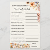 秋ワイルドフラワー彼女のゲームカードをどれだけ知っているか チラシ (正面)