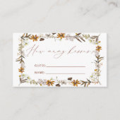 秋ワイルドフラワー推測いくつのキスブライダルゲーム エンクロージャーカード (正面)