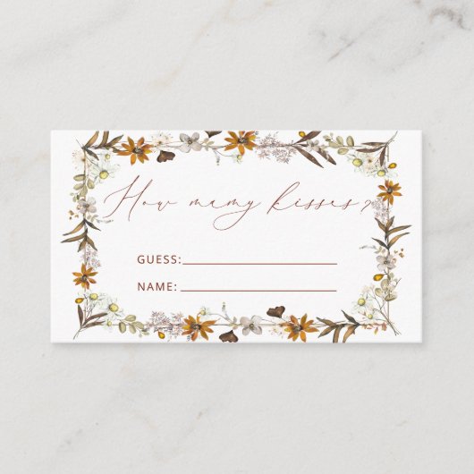秋ワイルドフラワー推測いくつのキスブライダルゲーム エンクロージャーカード (正面)