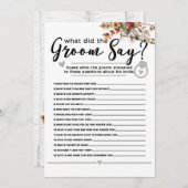 秋ワイルドフラワー樺の木ツリーブライダルシャワーゲーム 招待状 (正面/裏面)