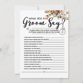 秋ワイルドフラワー樺の木ツリーブライダルシャワーゲーム 招待状