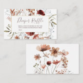 秋ワイルドフラワー水彩囲いカード エンクロージャーカード (正面/裏面)