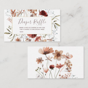 秋ワイルドフラワー水彩囲いカード エンクロージャーカード
