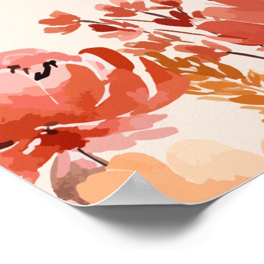 秋ワイルドフラワー深夜おむつ赤ちゃんシャワー ポスター (角)