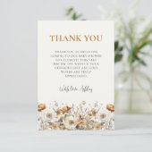 秋ワイルドフラワー秋のベビーシャワーサンキューカード サンキューカード (スタンド正面)
