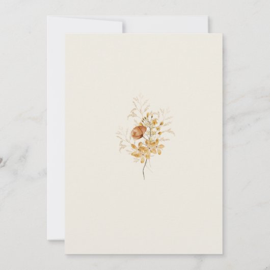 秋ワイルドフラワー秋の赤ちゃんシャワー 招待状 (裏面)