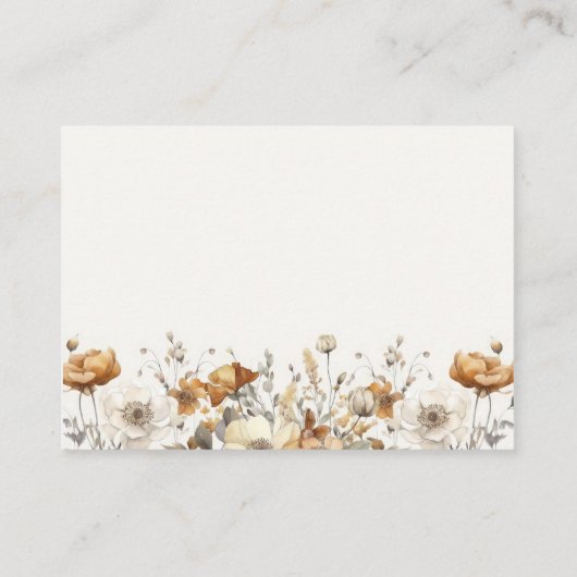 秋ワイルドフラワー秋赤ちゃんシャワーベビー本 エンクロージャーカード (裏面)