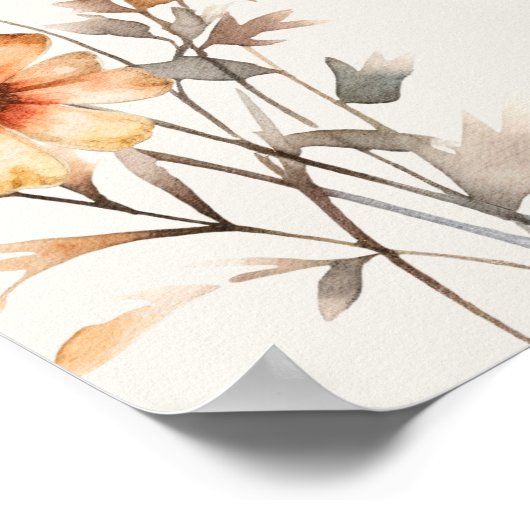 秋ワイルドフラワー結婚歓迎の式披露宴 ポスター (角)