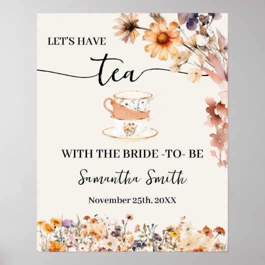 秋ワイルドフラワー花嫁とお茶結婚しよう ポスター (正面)