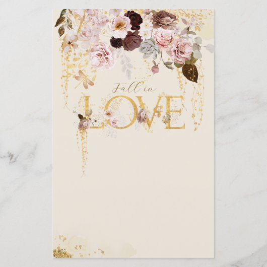 秋ワイルドフラワー金ゴールドフローラブライダルシャワーゲーム (裏面)