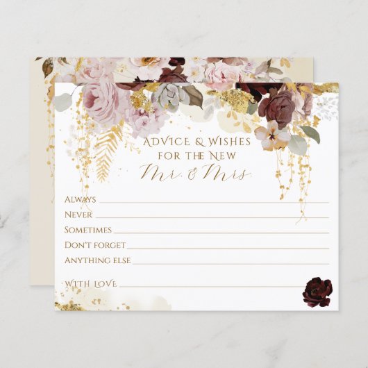 秋ワイルドフラワー金ゴールドフローラブライダルシャワー (正面/裏面)