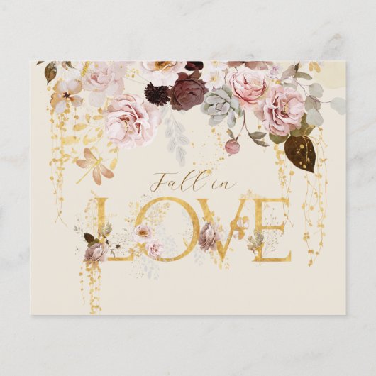 秋ワイルドフラワー金ゴールドフローラブライダルシャワー (裏面)