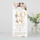 秋ワイルドフラワー金ゴールドフローラブライダルシャワー 招待状 (スタンド正面)