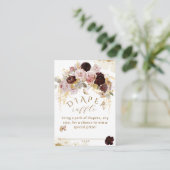 秋ワイルドフラワー金ゴールドフローラベビーガールシャワー エンクロージャーカード (スタンド正面)