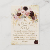 秋ワイルドフラワー金ゴールドフローラベビーガールシャワー エンクロージャーカード (正面)