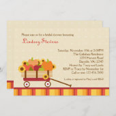 秋ワゴンブライダルシャワーの招待状 招待状 (正面/裏面)