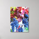 秋ヴィネヤードブルーグレープレッド葉ズ写真 キャンバスプリント (正面)