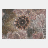 秋ヴィンテージひまわり茶色カエデ葉メ ラッピングペーパーシート (正面3)