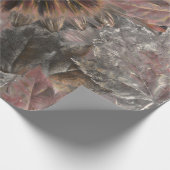 秋ヴィンテージひまわり茶色カエデ葉メ ラッピングペーパー (角)