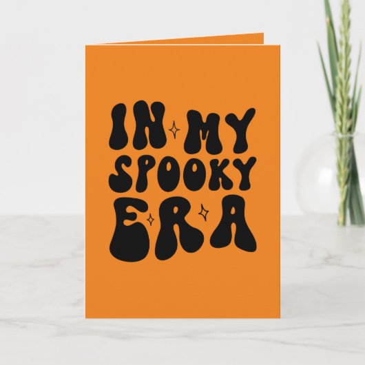 秋ヴィンテージインマイエラ不気味ーレトロハロウィーン サンキューカード (正面)