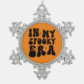 秋ヴィンテージインマイエラ不気味ーレトロハロウィーン スノーフレークピューターオーナメント (正面)