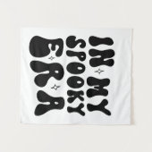 秋ヴィンテージインマイエラ不気味ーレトロハロウィーン タペストリー (正面(横))