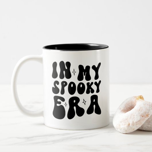 秋ヴィンテージインマイエラ不気味ーレトロハロウィーン ツートーンマグカップ (ドーナツ)