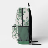 秋ヴィンテージグリーンボタニカル名前をカスタムする プリントバックパック (右)