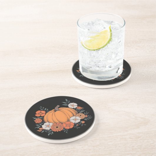 秋ヴィンテージパンプキンオータムサンクスギビング コースター (側面)