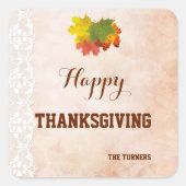 秋ヴィンテージレースハッピーサンクスギビングモノグラム スクエアシール (正面)