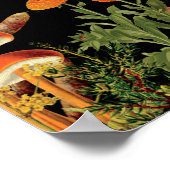 秋ヴィンテージ植物性フローラ引用文キノコ ポスター (角)