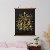 秋ヴィンテージ植物野草キノコ 吊り下げ型タペストリー (寝室)