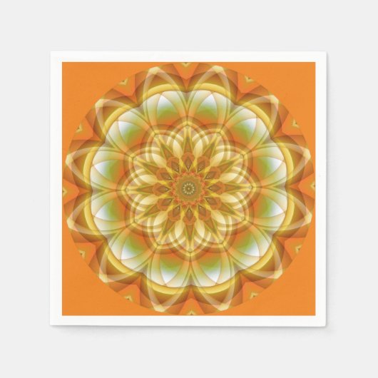 秋万華鏡のように千変万化するパターンクラシック スタンダードカクテルナプキン (正面)